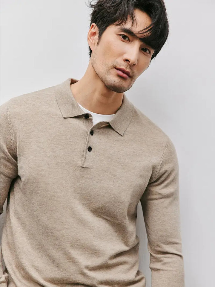 Men's Long Sleeve Polo Sweater