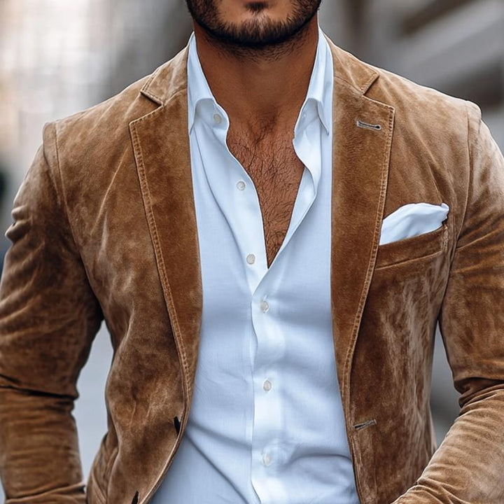 Elegant Suede Blazer for Men